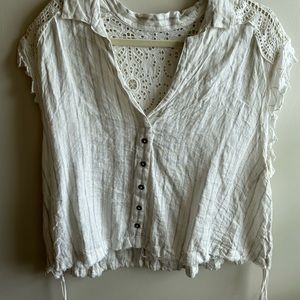 Free People white Button up